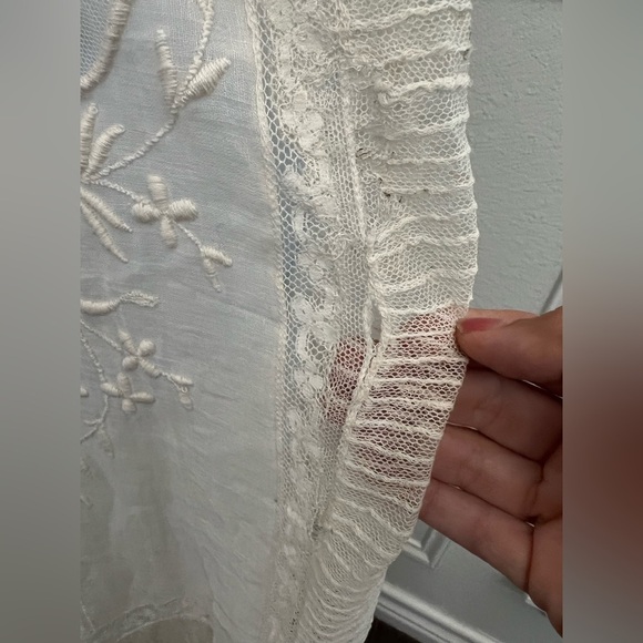 Antique Edwardian Embroidered Lace Tea Dress – 1900s Heirloom Bridal Gown - Picture 11 of 14